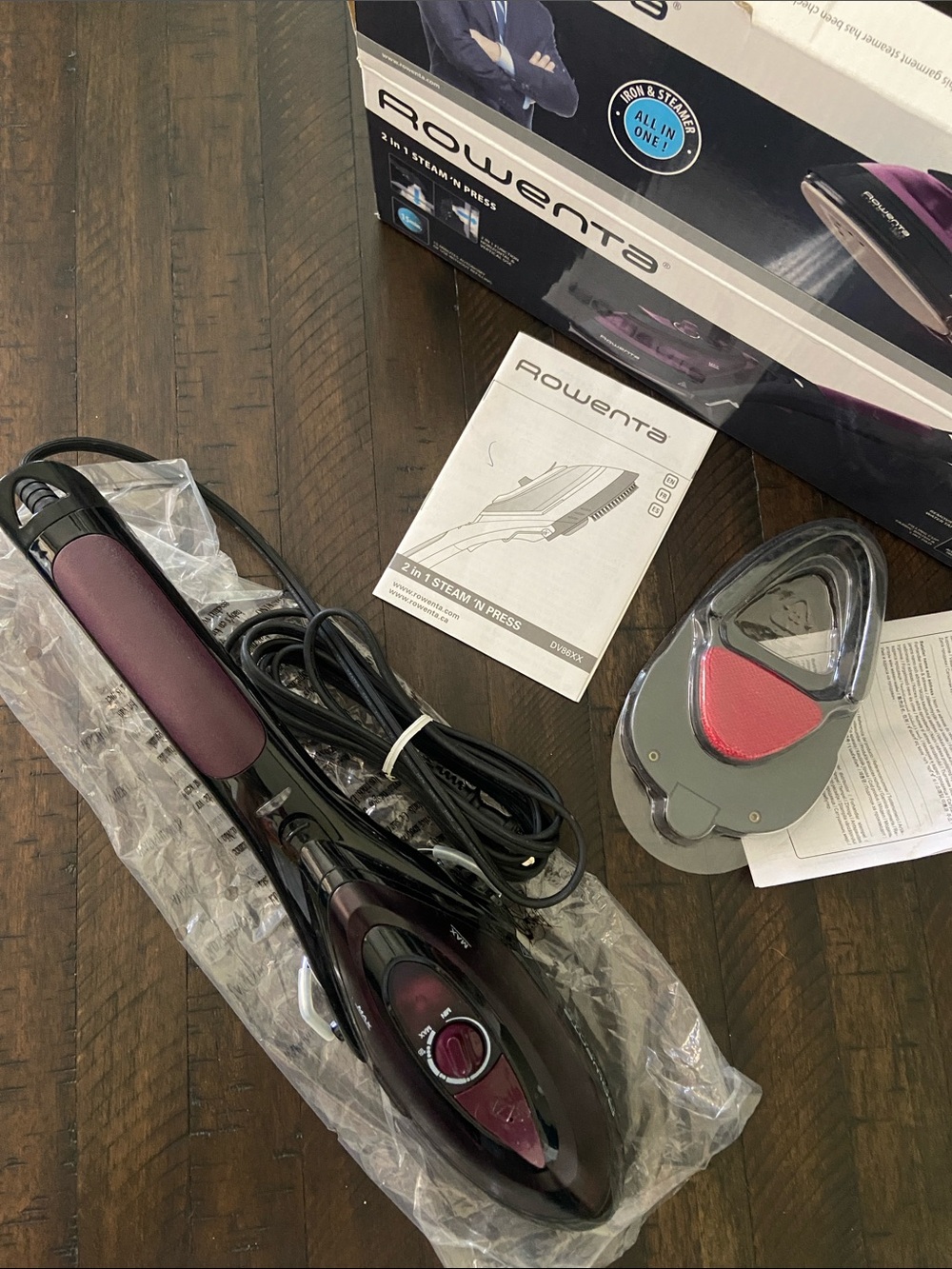 Rowenta “All in One” Iron & Steamer. 2-in-1 Handheld Steam ‘N Press. New in box - Picture 5 of 15
